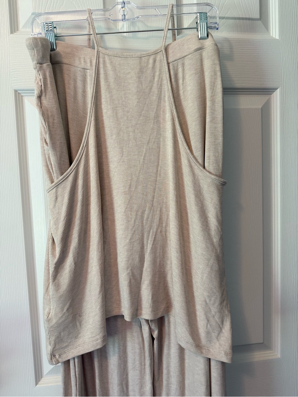 Sonoma Cream Lace-Trim Tank & Wide-Leg Pajama Set - Picture 5 of 5